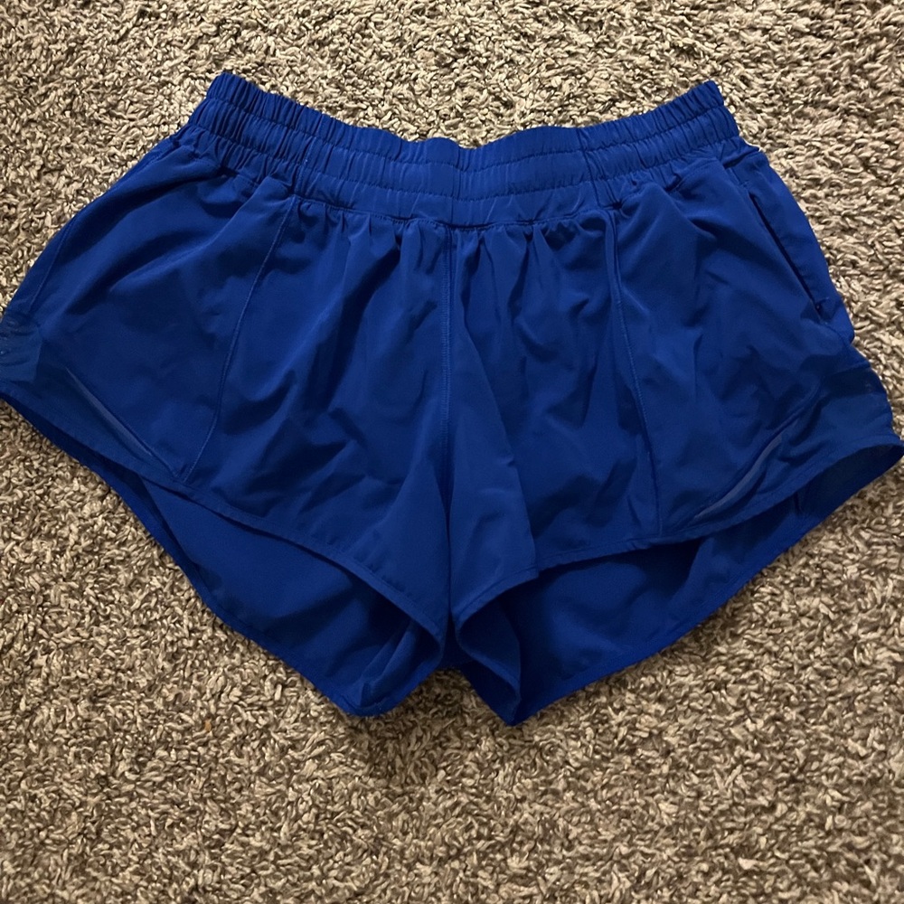 Royal blue lululemon hotty hot shorts 2.5